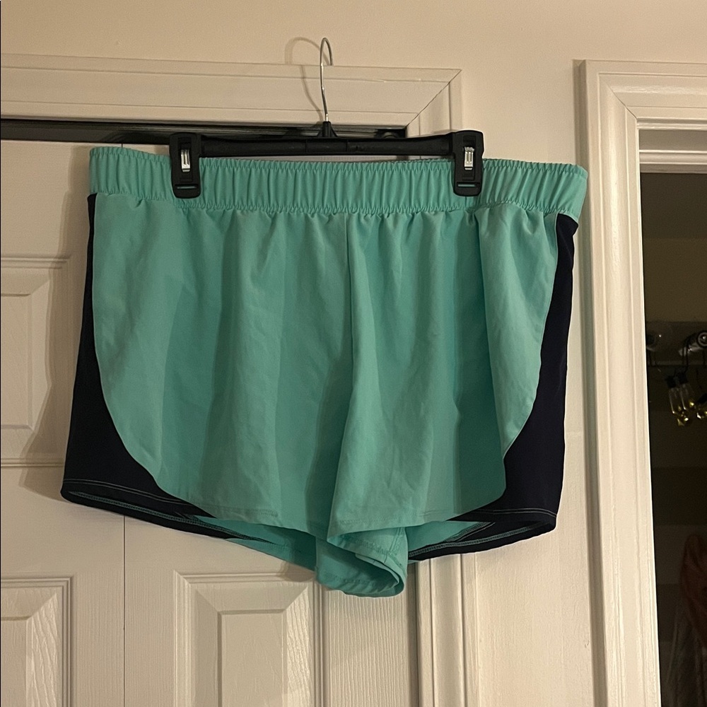 MTA Sport Women's Aqua and Navy Athletic Shorts